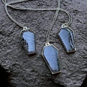 Spiderweb Coffin Necklace