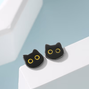 black cat stud earring black cat stud earring