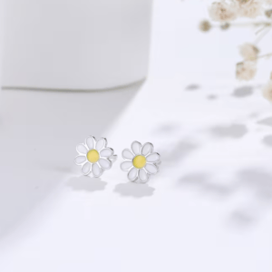 White Daisy Earrings